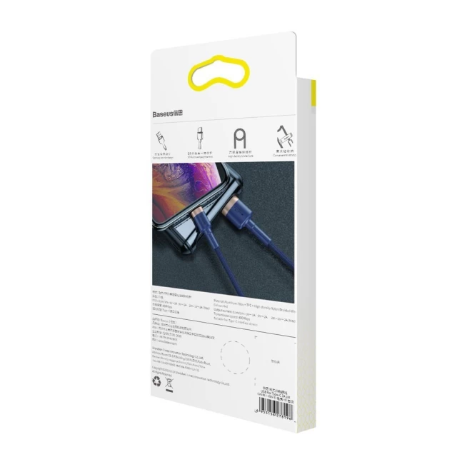 Кабель Baseus Cafule USB-A to Lightning 2m Blue/Gold (CALKLF-CV3)