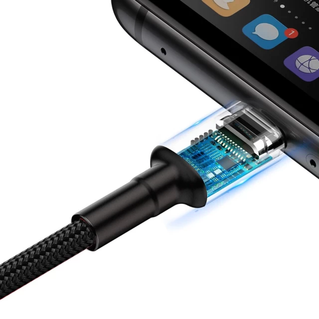Кабель Baseus Cafule USB-A to USB-C 1m Black/Grey (CATKLF-PG1)