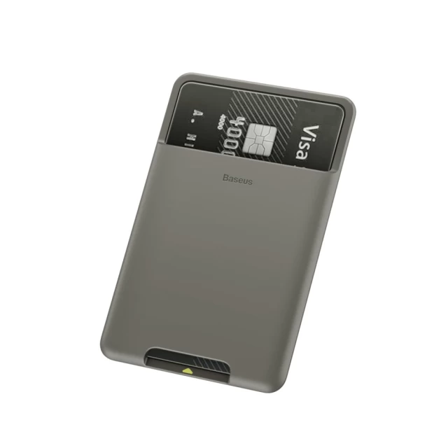 Чехол-бумажник Baseus Back Stick Silicone Card Bag для iPhone Dark Grey (ACKD-A0G)