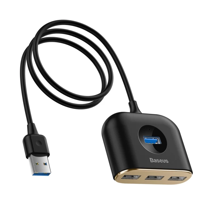 USB-хаб Baseus Square round 4-in-1 USB-C to x4USB-A 1m Black (CAHUB-AY01)