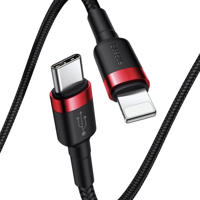 Кабель Baseus Cafule PD USB-C to Lightning 18W 1m Red Black (CATLKLF-91)