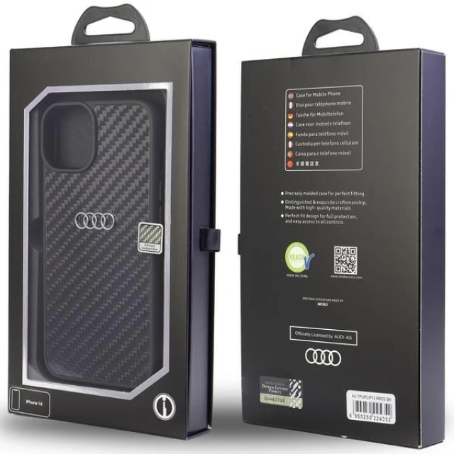 Чохол Audi Carbon Fiber для iPhone 12 | 12 Pro Black (AU-TPUPCIP12P-R8/D2-BK)