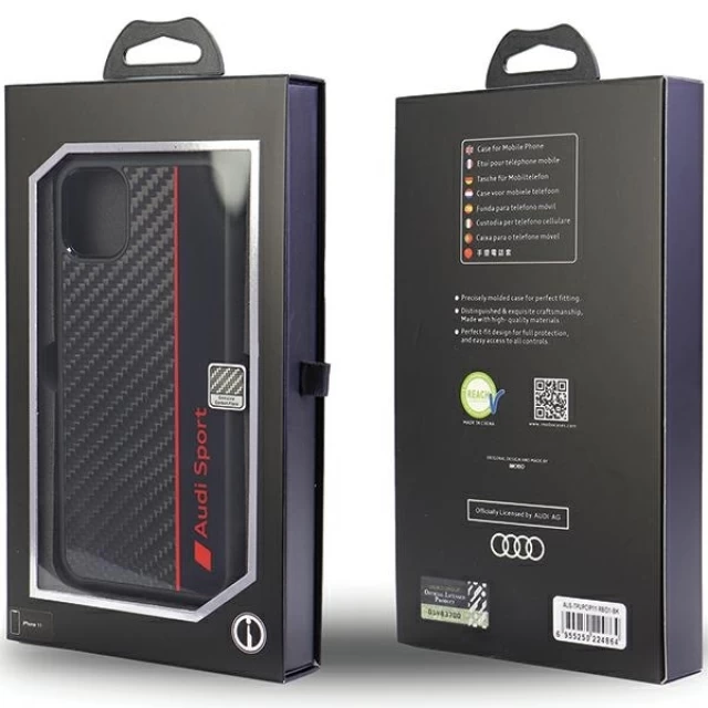 Чехол Audi Carbon Fiber Stripe для iPhone 11 | XR Black (AUS-TPUPCIP11-R8/D1-BK)