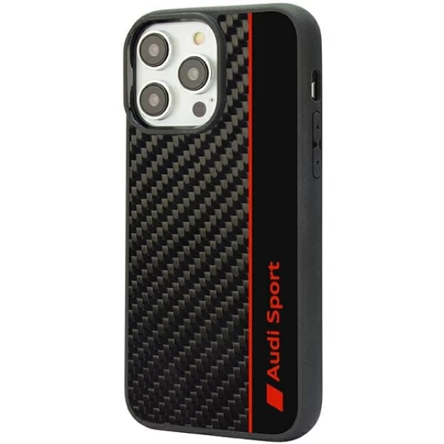 Чохол Audi Carbon Fiber Stripe для iPhone 14 Pro Max Black (AUS-TPUPCIP14PM-R8/D1-BK)