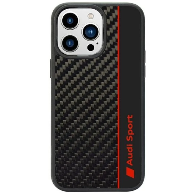 Чохол Audi Carbon Fiber Stripe для iPhone 14 Pro Max Black (AUS-TPUPCIP14PM-R8/D1-BK)