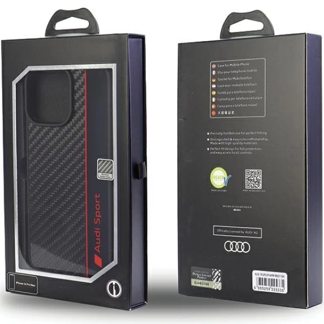 Чохол Audi Carbon Fiber Stripe для iPhone 14 Pro Max Black (AUS-TPUPCIP14PM-R8/D1-BK)