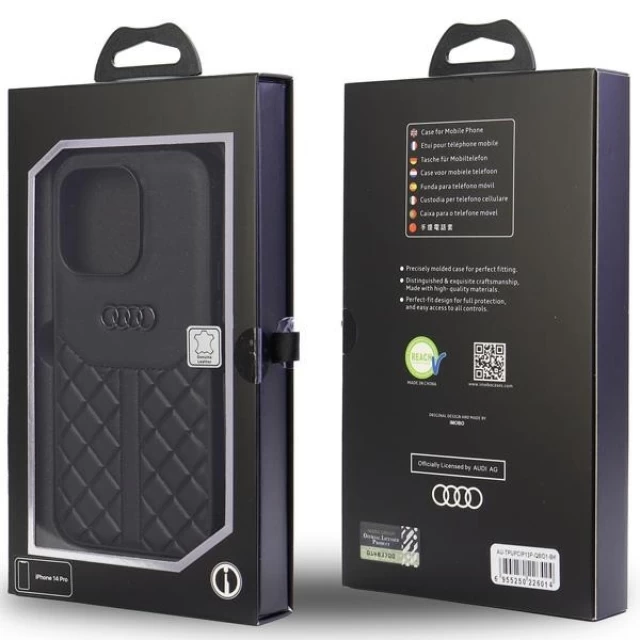 Чохол Audi Genuine Leather для iPhone 13 Pro Black (AU-TPUPCIP13P-Q8/D1-BK)