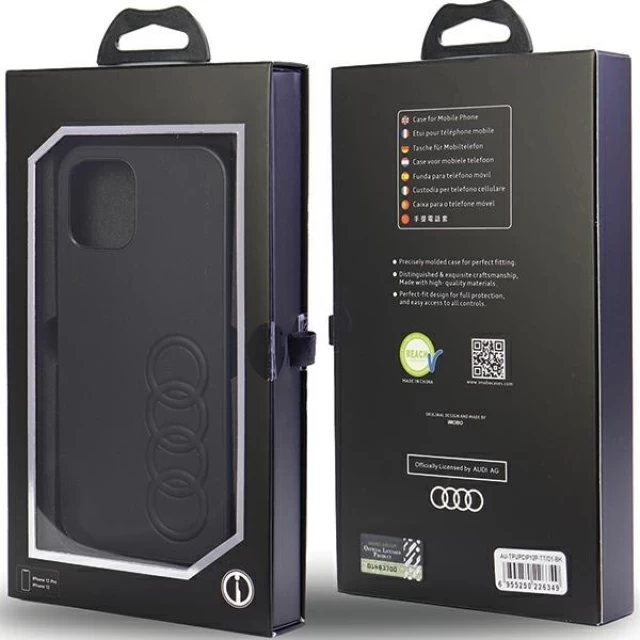 Чохол Audi Synthetic Leather для iPhone 12 | 12 Pro Black (AU-TPUPCIP12P-TT/D1-BK)