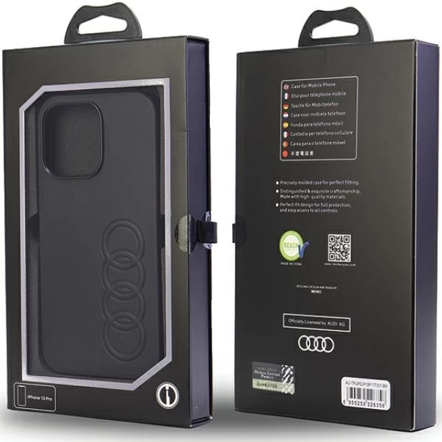 Чехол Audi Synthetic Leather для iPhone 13 Pro Black (AU-TPUPCIP13P-TT/D1-BK)