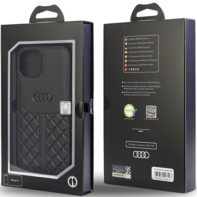Чохол Audi Genuine Leather для iPhone 14 Black (AU-TPUPCIP14-Q8/D1-BK)