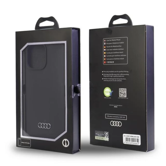 Чехол Audi Silicone Case для iPhone 13 Pro Max Black (AU-LSRIP13PM-Q3/D1-BK)