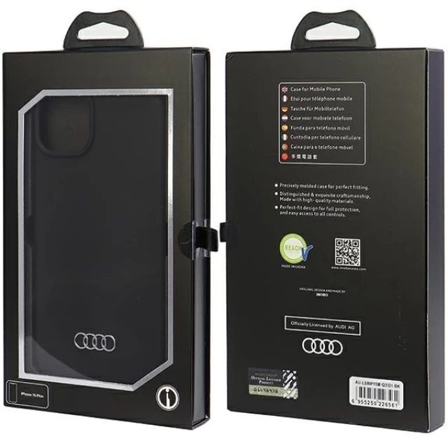 Чохол Audi Silicone Case для iPhone 15 Plus Black (AU-LSRIP15M-Q3/D1-BK)