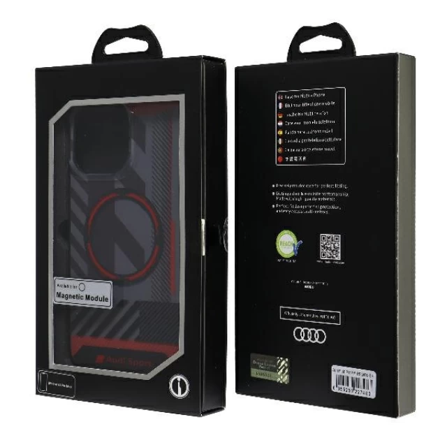 Чехол Audi IML Sport для iPhone 14 Pro Max Black with MagSafe (AU-IMLMIP14PM-RSQ/D2-BK)