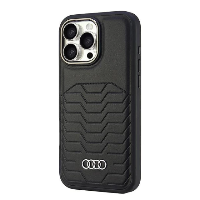 Чехол Audi Synthetic Leather для iPhone 16 Pro Max Black with MagSafe (AU-TPUPCMIP16PM-GT/D3-BK)