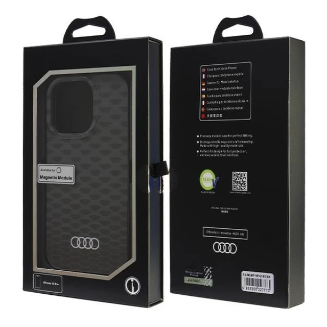 Чехол Audi IML Stitching Pattern для iPhone 16 Pro Black with MagSafe (AU-IMLMIP16P-Q5/D3-BK)