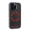 Чехол Audi Carbon Fiber Sport Red Circle для iPhone 16 Pro Black with MagSafe (AUS-TPUPCMIP16P-RSQ/D5-BK)