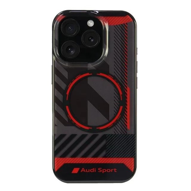 Чехол Audi IML Sport для iPhone 16 Pro Black with MagSafe (AUS-IMLMIP16P-RSQ/D2-BK)