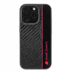 Чехол Audi Carbon Fiber Stripe для iPhone 16 Pro Black (AUS-TPUPCIP16P-R8/D1-BK)