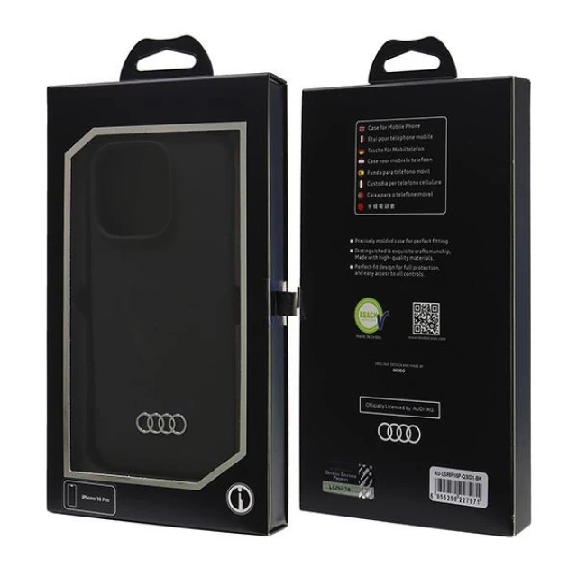 Чохол Audi Silicone Case для iPhone 16 Pro Black (AU-LSRIP16P-Q3/D1-BK)