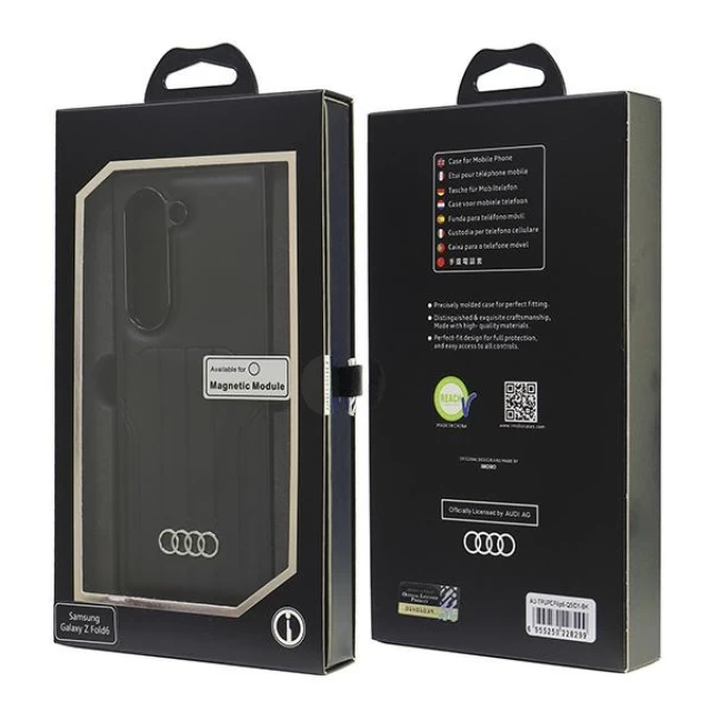 Чохол Audi Synthetic Leather для Samsung Galaxy Fold6 (F956) Black with MagSafe (AU-TPUPCMFold6-Q5/D1-BK)