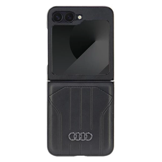 Чохол Audi Synthetic Leather для Samsung Galaxy Flip6 (F741) Black with MagSafe (AU-TPUPCFlip6-Q5/D1-BK)