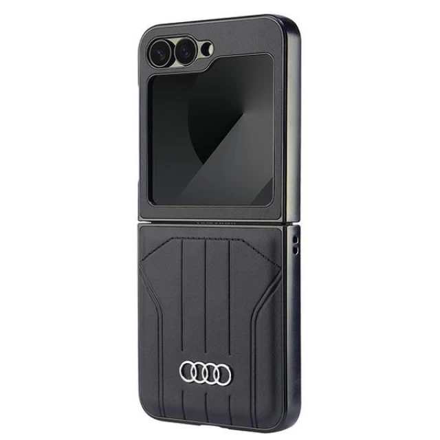 Чохол Audi Synthetic Leather для Samsung Galaxy Flip6 (F741) Black with MagSafe (AU-TPUPCFlip6-Q5/D1-BK)