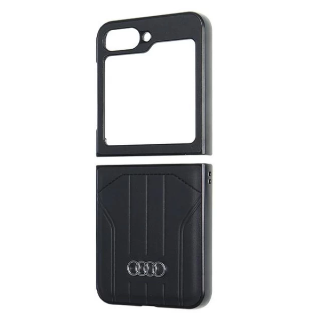 Чохол Audi Synthetic Leather для Samsung Galaxy Flip6 (F741) Black with MagSafe (AU-TPUPCFlip6-Q5/D1-BK)