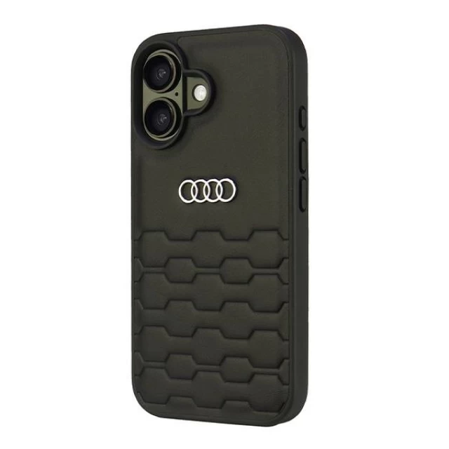 Чехол Audi GT Synthetic Leather для iPhone 16 Black (AU-TPUPCIP16-GT/D2-BK)