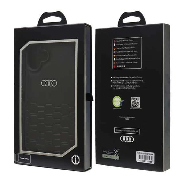 Чохол Audi GT Synthetic Leather для iPhone 16 Plus Black (AU-TPUPCIP16M-GT/D2-BK)