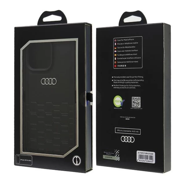 Чехол Audi GT Synthetic Leather для iPhone 16 Pro Max Black (AU-TPUPCIP16PM-GT/D2-BK)