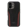 Чехол Audi Genuine Leather для iPhone 16 Black Red with MagSafe (AU-TPUPCMIP16-R8/D3-RD)