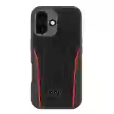 Чехол Audi Genuine Leather для iPhone 16 Black Red with MagSafe (AU-TPUPCMIP16-R8/D3-RD)