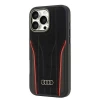 Чехол Audi Genuine Leather для iPhone 16 Pro Max Black Red with MagSafe (AU-TPUPCMIP16PM-R8/D3-RD)