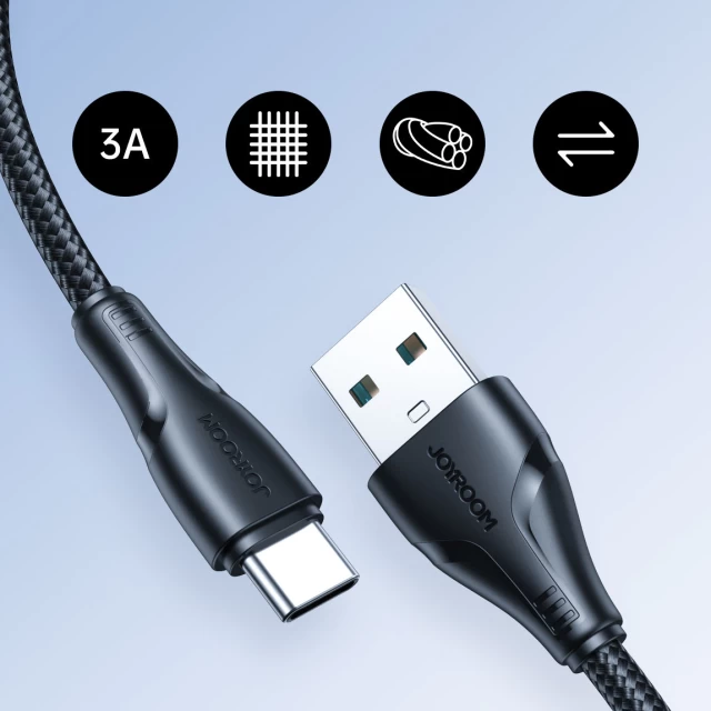 Кабель Joyroom Surpass Series Fast Charging USB-A to USB-C 2m Black (S-UC027A112B)
