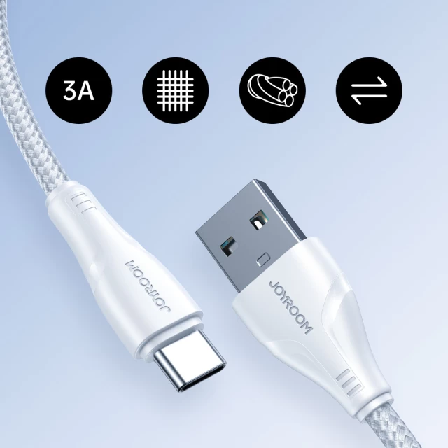 Кабель Joyroom Surpass Series Fast Charging USB-A to USB-C 0.25m White (S-UC027A11W1)