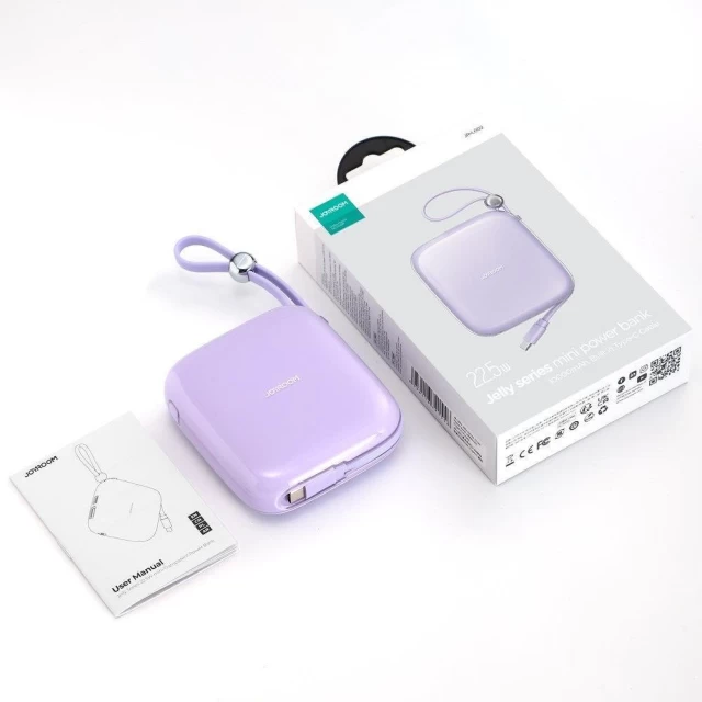 Портативний зарядний пристрій Joyroom Jelly Series 10000 mAh 22.5W Purple with USB-C Cable (JR-L002P)