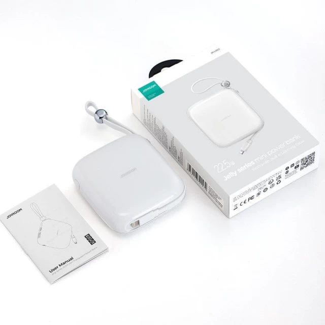 Портативний зарядний пристрій Joyroom Jelly Series 10000 mAh 22.5W White with Lightning Cable (JR-L003W)