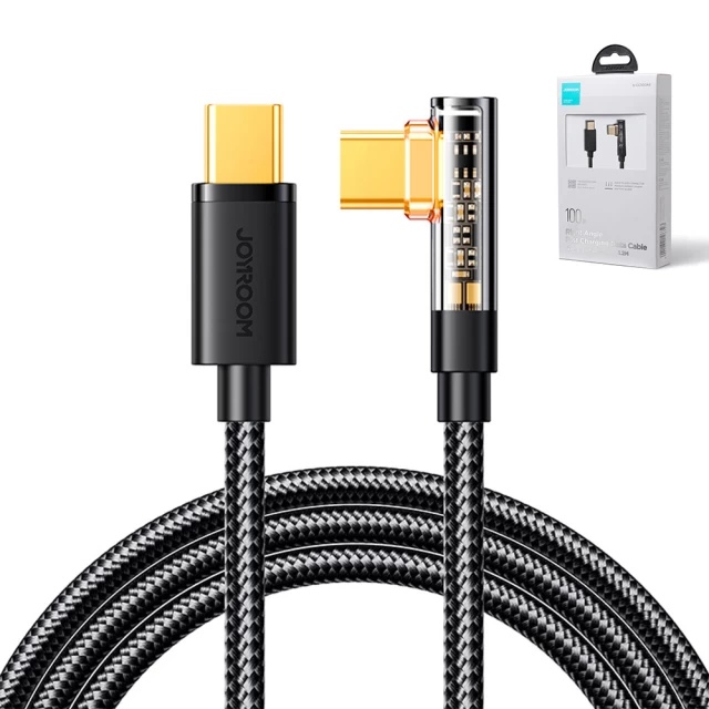 Кабель Joyroom Angled Fast Charging USB-C to USB-C 1.2m 100W Black (S-CC100A6)