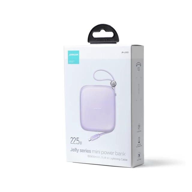 Портативний зарядний пристрій Joyroom Jelly Series 10000 mAh 22.5W Purple with Lightning Cable (JR-L003P)