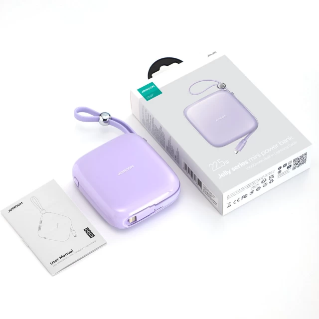 Портативное зарядное устройство Joyroom Jelly Series 10000 mAh 22.5W Purple with Lightning Cable (JR-L003P)