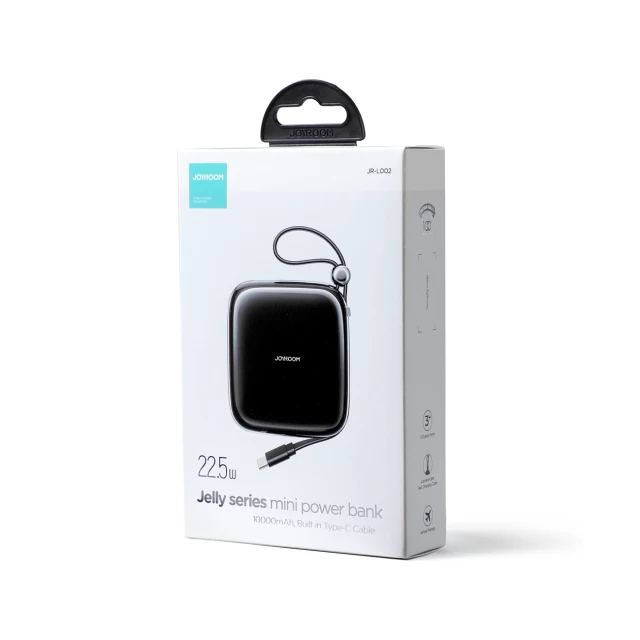Портативний зарядний пристрій Joyroom Jelly Series 10000 mAh 22.5W Black with USB-C Cable (JR-L002B)