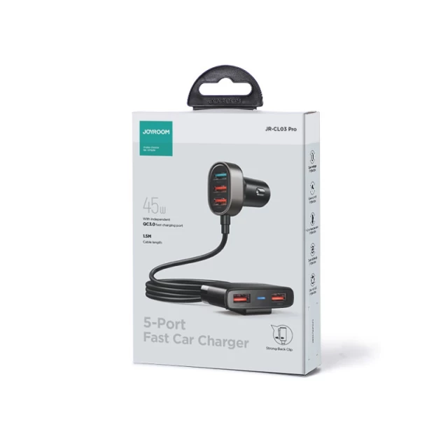 Автомобильное зарядное устройство Joyroom Fast Charger 5xUSB-A 45W Black (JR-CL03 pro)