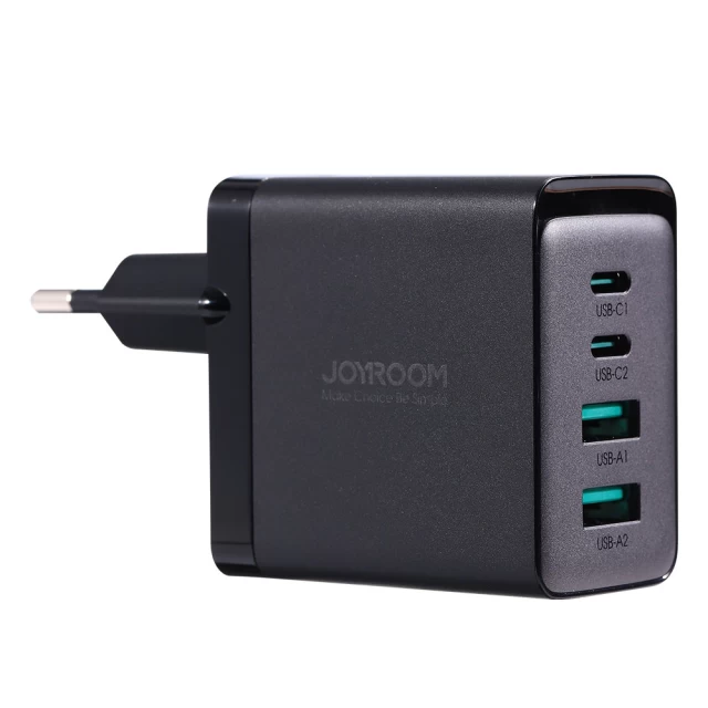 Сетевое зарядное устройство Joyroom 67W 2xUSB-C | 2xUSB-A with USB-C to USB-C Cable Black (TCG02)