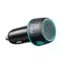 Автомобільний зарядний пристрій Joyroom Lumina LED Quick Charge 2xUSB-C 70W Black (JR-CCN02)
