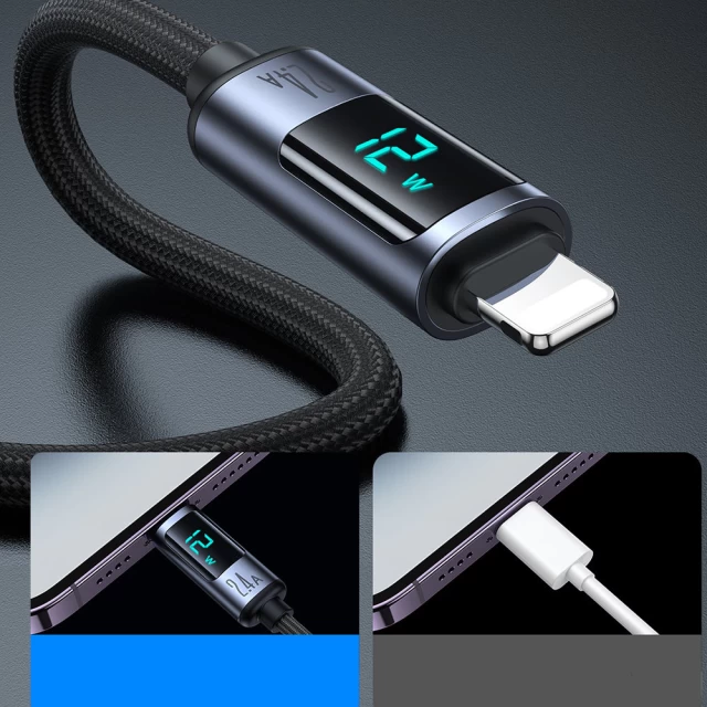 Кабель Joyroom Prism Series Digital Display USB-A to Lightning 1.2m Black (S-AL012A16)