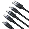 Кабель Joyroom 4-in-1 USB-A to USB-C/2xLightning/Micro-USB 1.2m Black (S-1T4018A18l)