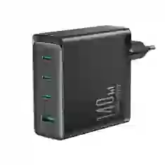 Сетевое зарядное устройство Joyroom FC 140W 3xUSB-C | USB-A with USB-C to USB-C Cable 1.2m Black (JR-TCG05EU)