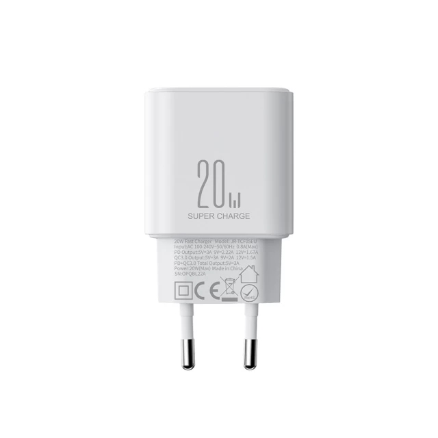 Сетевое зарядное устройство Joyroom FC 20W USB-C | USB-A with USB-C to Lightning Cable White (JR-TCF05)