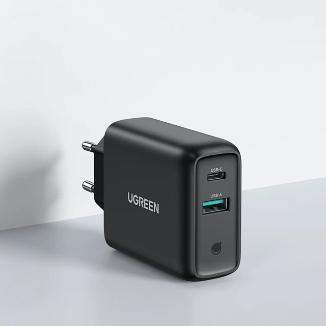 Сетевое зарядное устройство Ugreen 38W USB-C | USB-A Black (6957303812172)