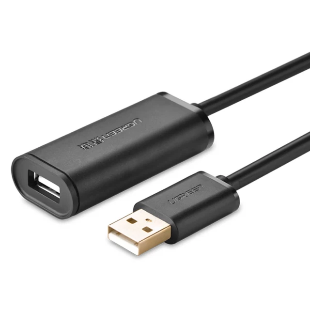 Кабель-удлинитель Ugreen USB-A (Male) to USB-A (Female) 480Mbps 15m Black (6957303813230)